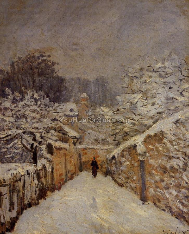Snow at Louveciennes - 阿尔弗莱德·西斯莱